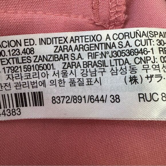 NEW Zara Salmon Pink Viscose Blend Cropped Pants Size 6 - Picture 11 of 12